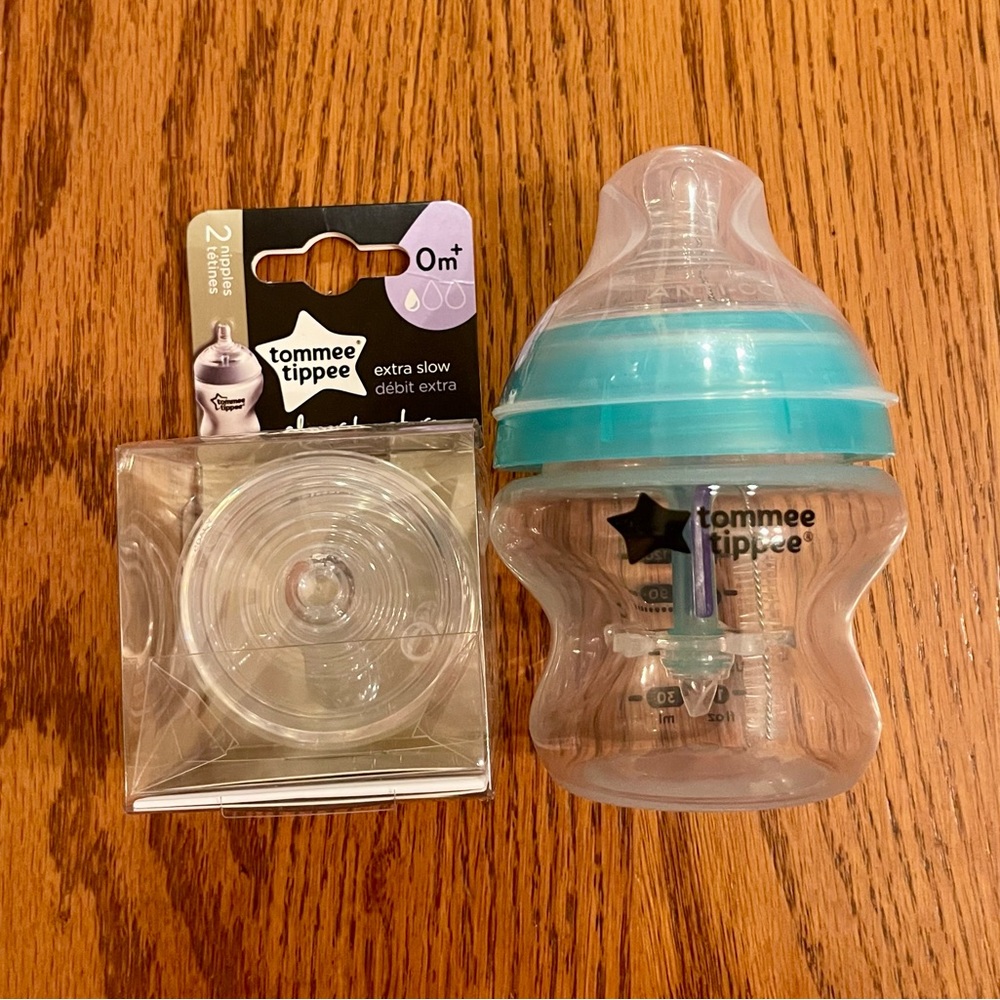 Tommee Tippee Advanced Anti-colic Bottle & Extra Slow Flow Nipples